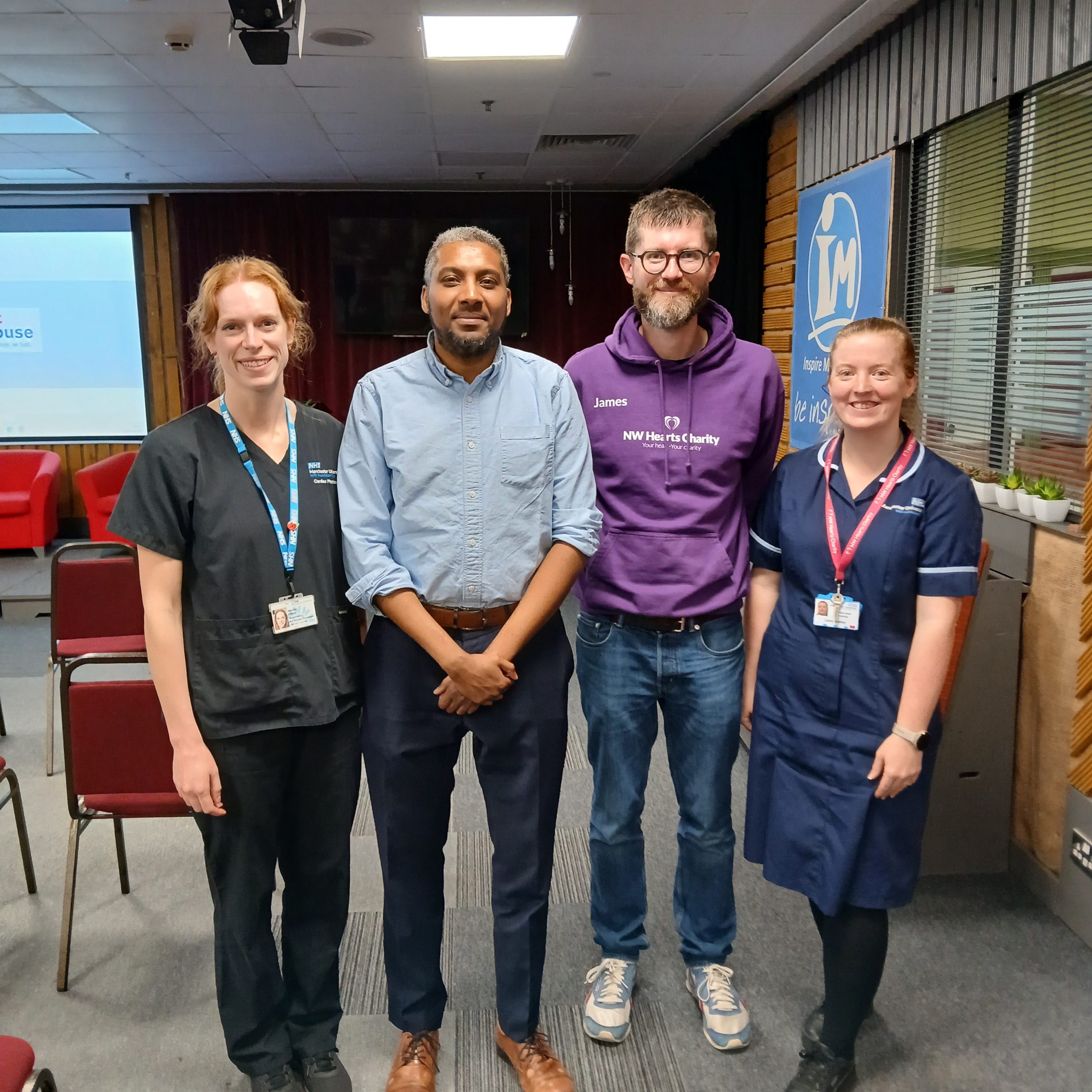 Jen, Dr Adlan, James (NW Hearts Charity) and Laura Bradley